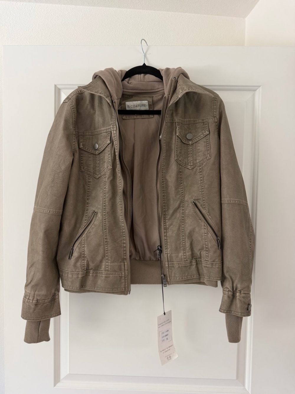 B. Coature Hooded Jacket in Taupe
